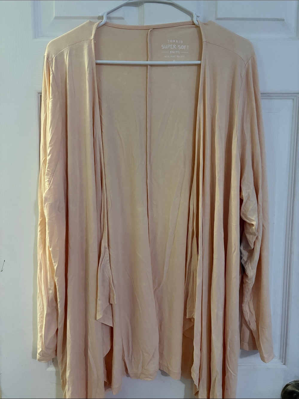 torrid Soft Open Front Cardigan in Blush Nude